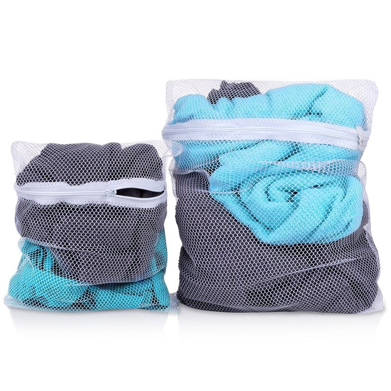 Wäschesack Wäschebeutel für Kleidung Wäsche mit Reißverschluss 2 Stück