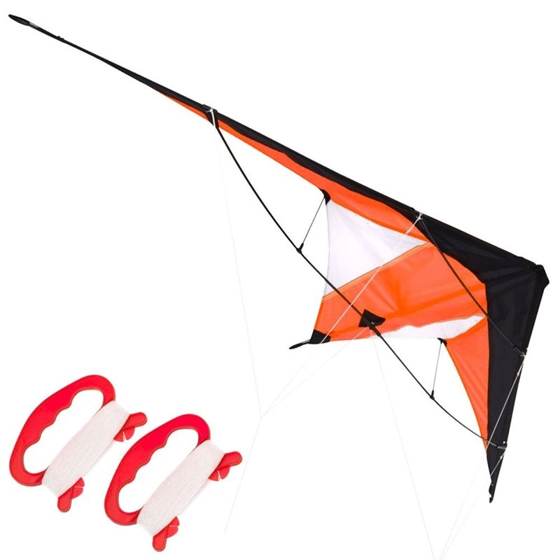 Akrobatischer Lenkdrachen Flugdrachen mit zwei Leinen Zweileiner groß stark 180 x 70 cm
